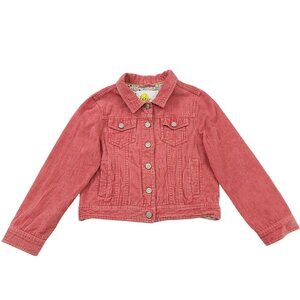 Boden Corduroy Jacket Girls 9-10Y Pink Button Up 100% Cotton Casual